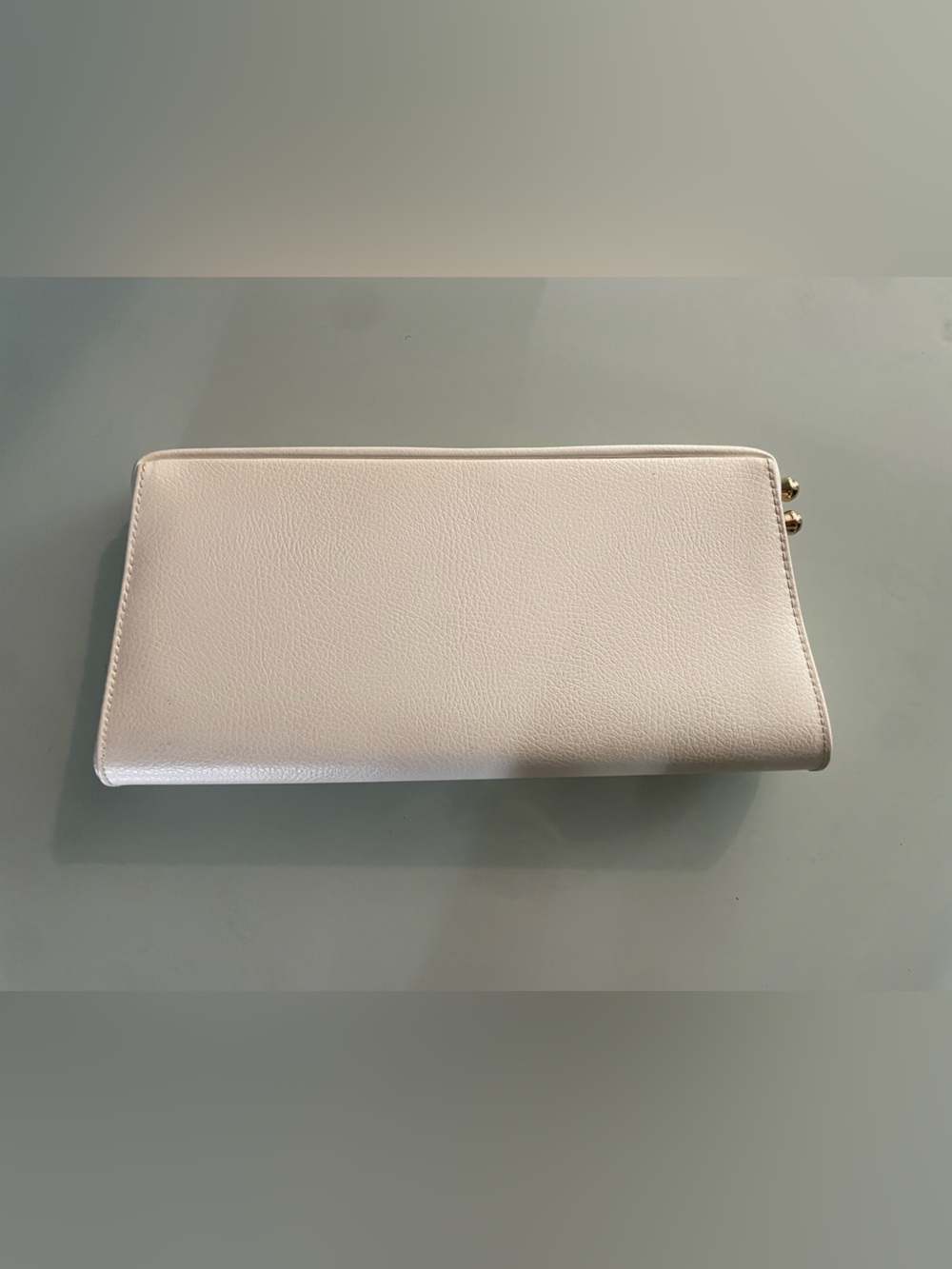 Classic Cream Leather Wallet Clutch